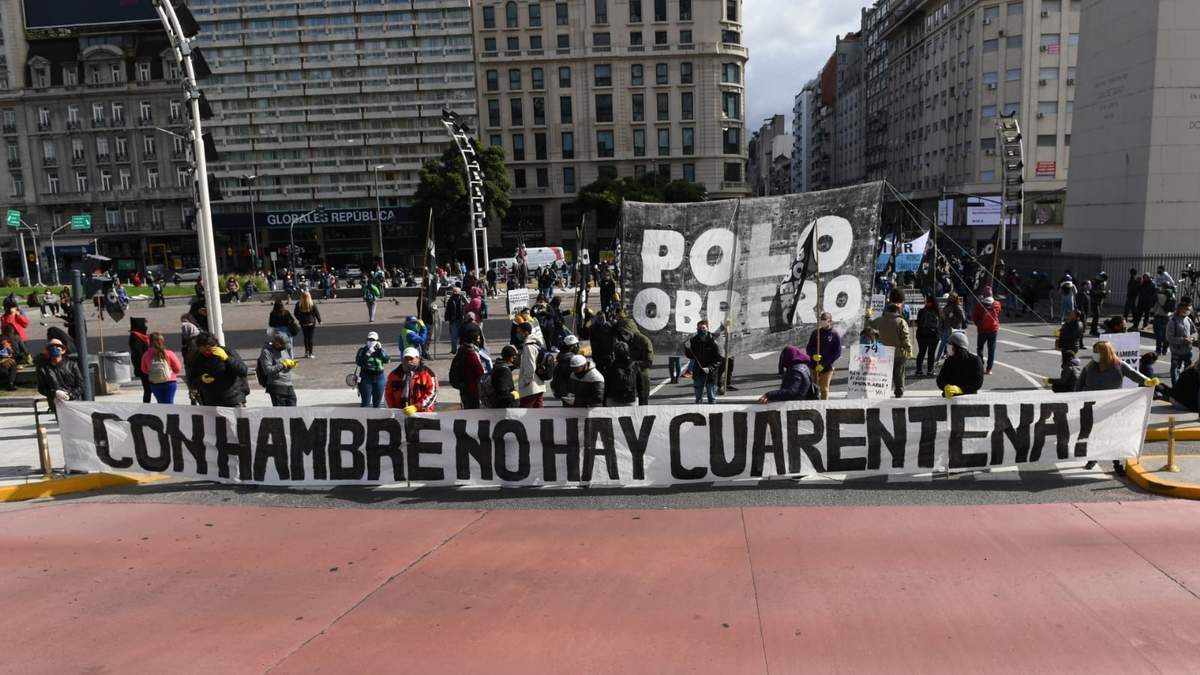 Manifestantes en cuarentena. Fuente: (Twitter)