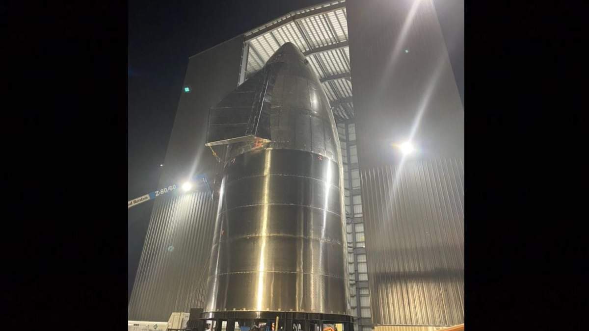Parte de la nave Starship de Space X para viajar a Marte