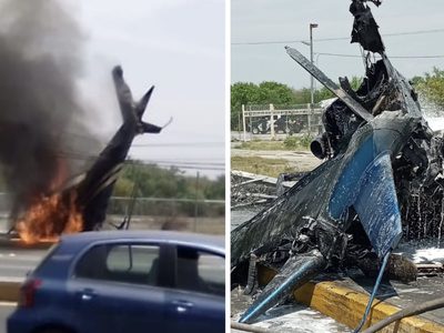 Cae un helicóptero en Apodaca; reportan un muerto (Videos)