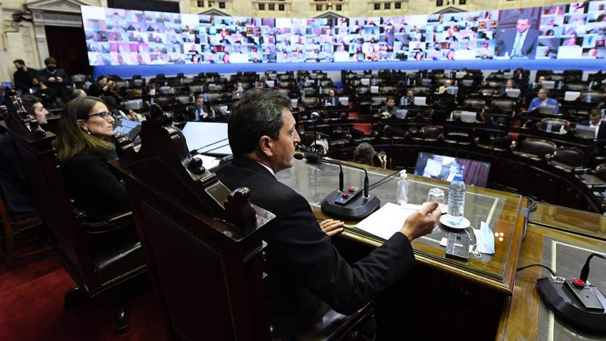 Primera sesión virtual en Diputados. Fuente: (Twitter)