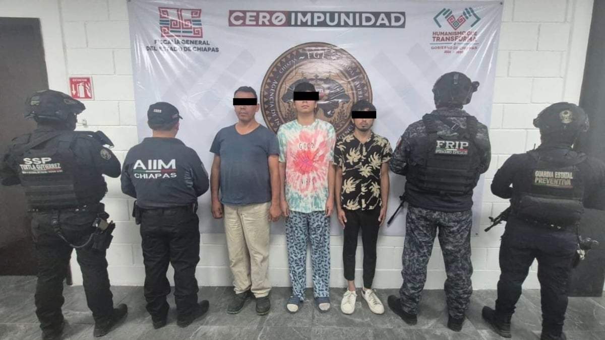 Los tres detenidos en Chiapas