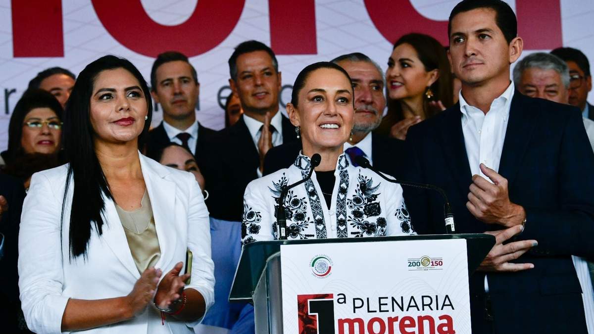 Araceli Saucedo Reyes, Claudia Sheinbaum y José Sabino Herrera Dagdug