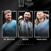 Leo Messi, Erling Haaland y Kevin de Bruyne, nominados al Jugador del Año de la UEFA 2022/23