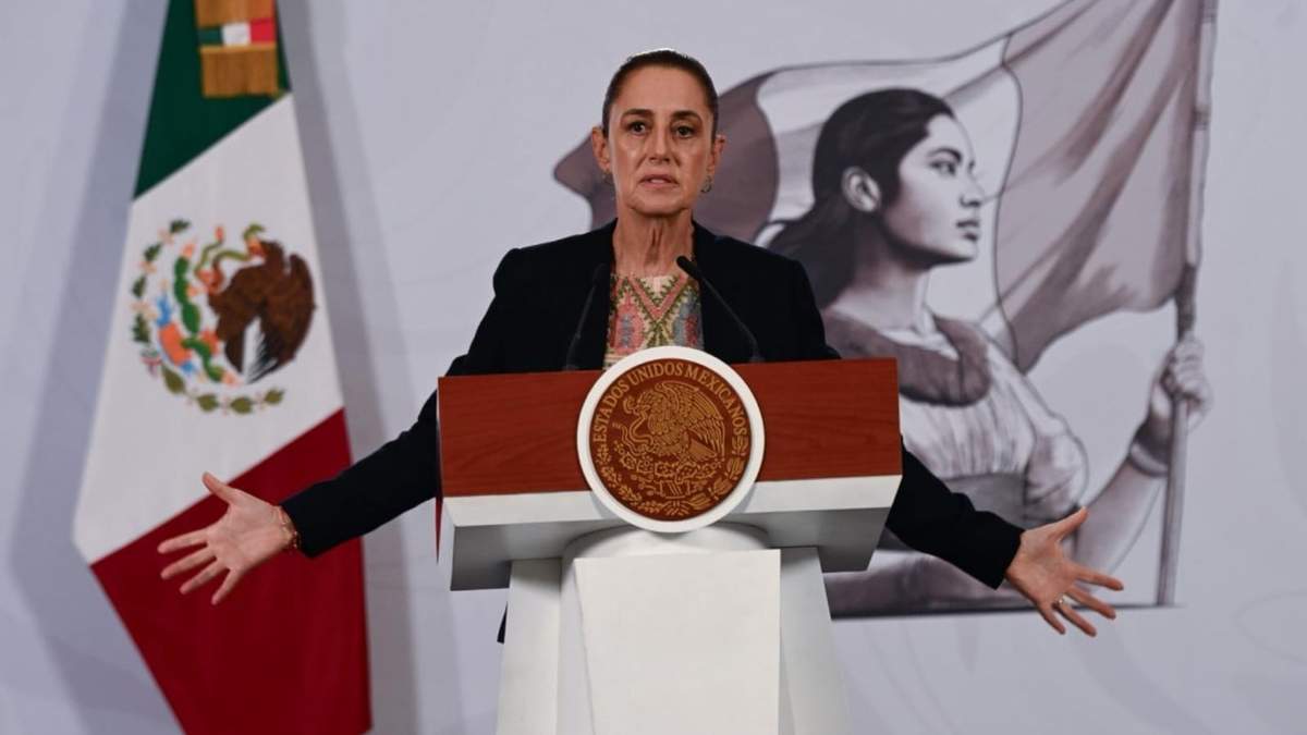 La presidenta durante la conferencia matutina