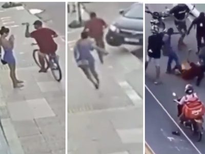 Tras robar un celular, un ladrón es atropellado y luego sometido a patadas y golpes (Video)