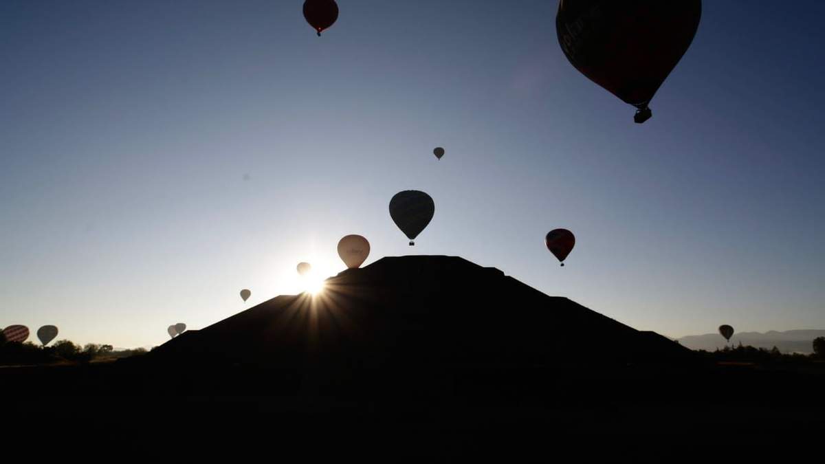 Globos aerostáticos en Teotihuacán