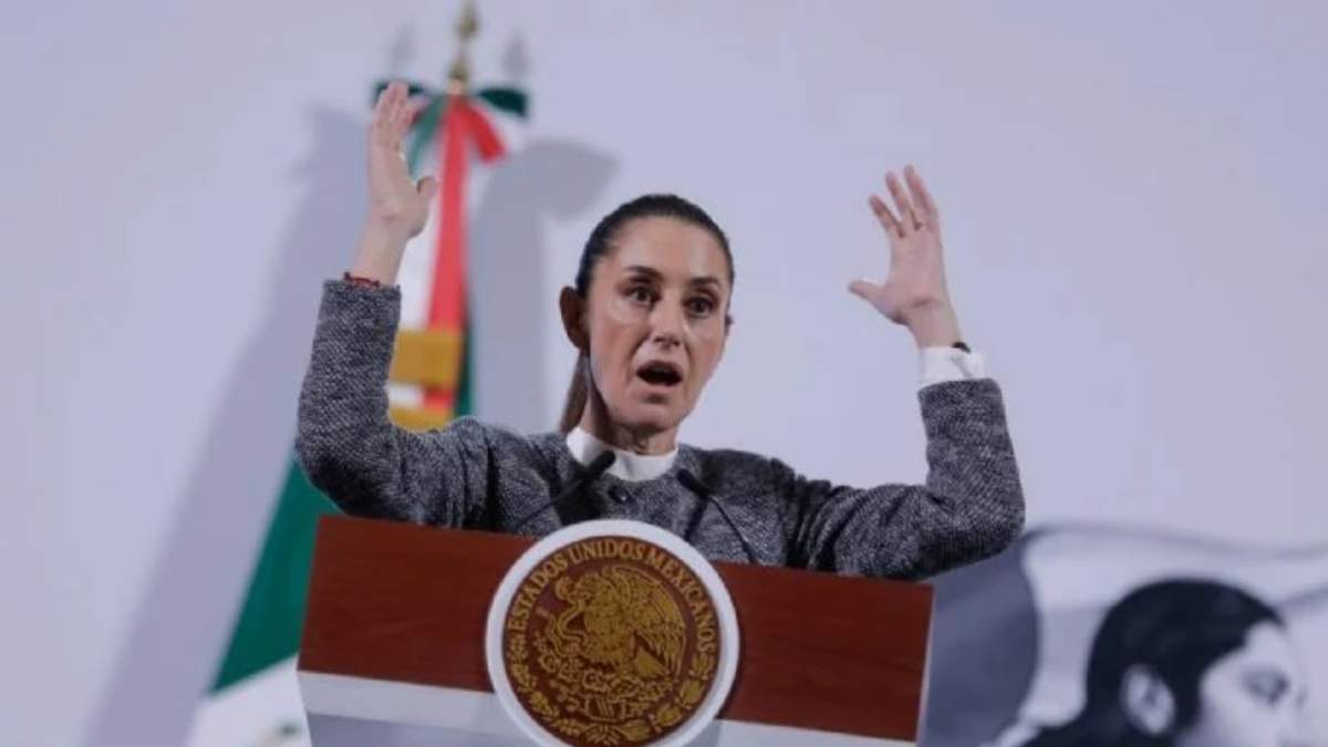 La presidenta Claudia Sheinbaum durante una de sus confernecias mañaneras