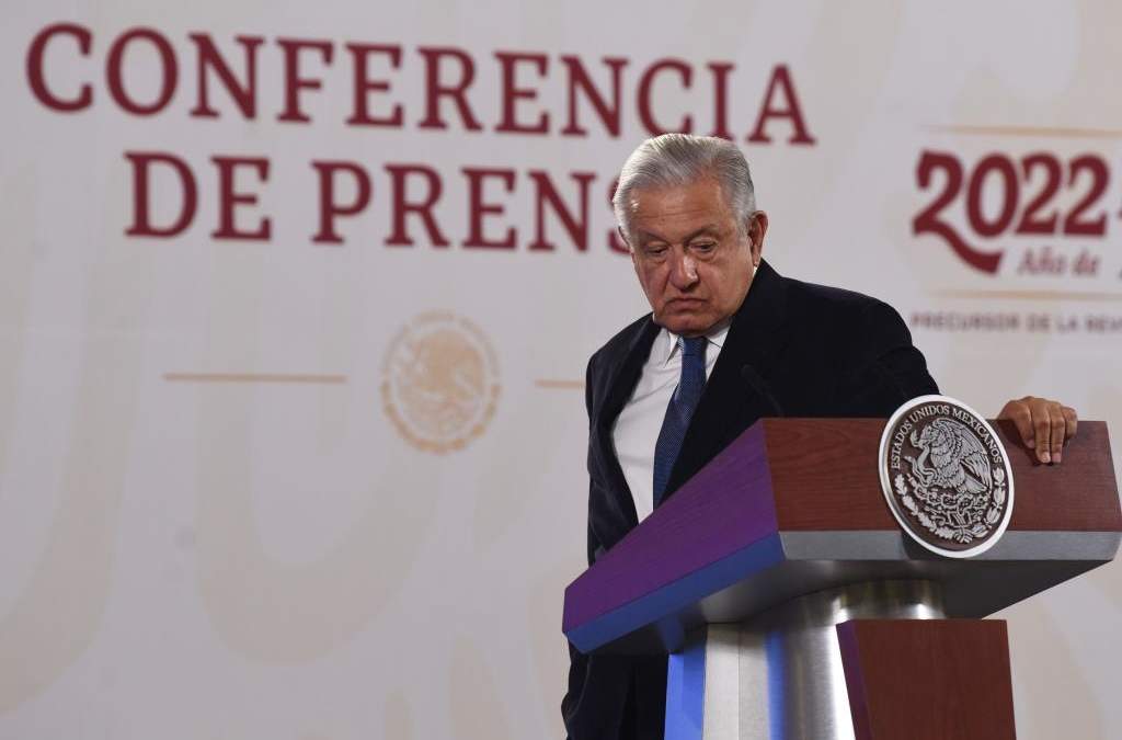 El presidente López Obrador en su conferencia mañanera