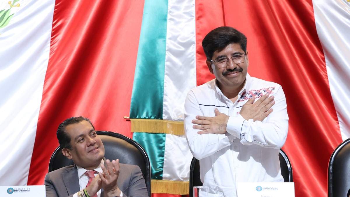 Sergio Gutiérrez Luna, presidente de la Mesa Directiva de San Lázaro, y el futuro presidente de la Suprema Corte, Hugo Aguilar