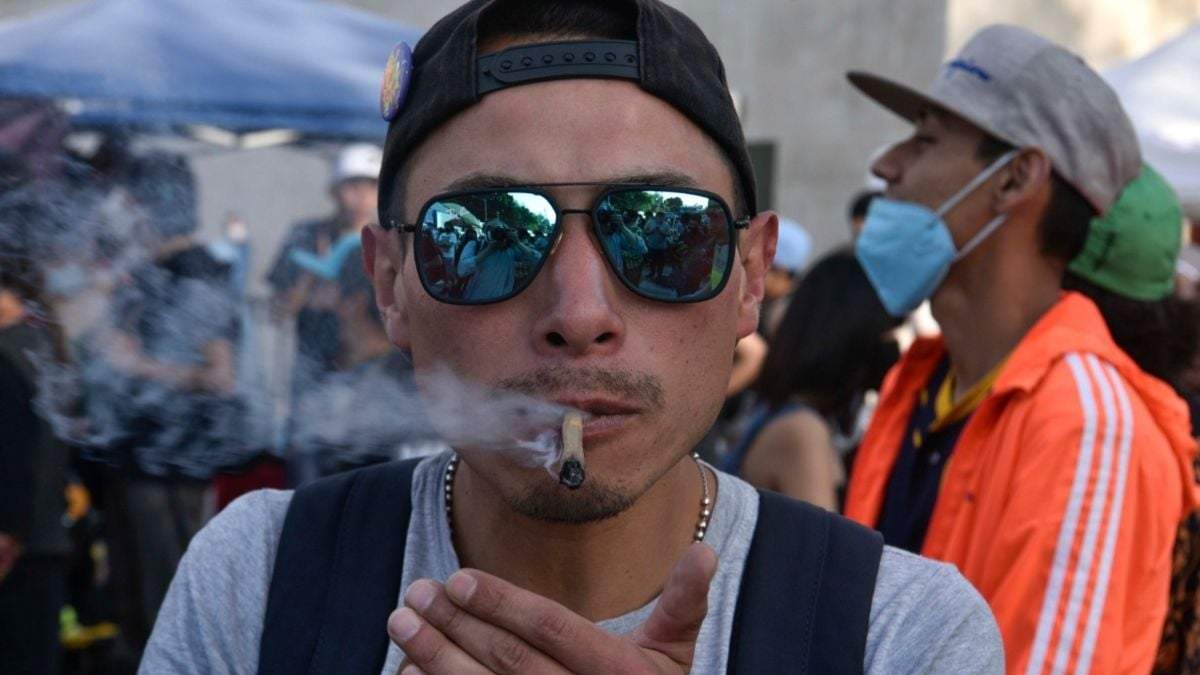 Consumidores de mariguana en una protesta en la Cámara de Diputados