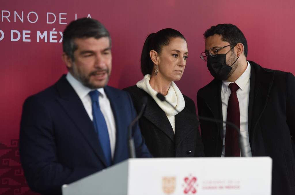 Mauricio Tabe con la jefa de Gobierno, Claudia Sheinbaum y Martí Batres