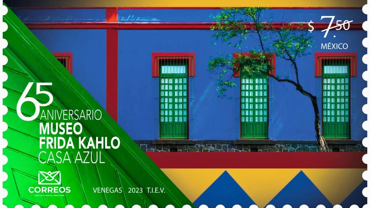 Estampilla postal por el 65 aniversario de la Casa Azul como museo