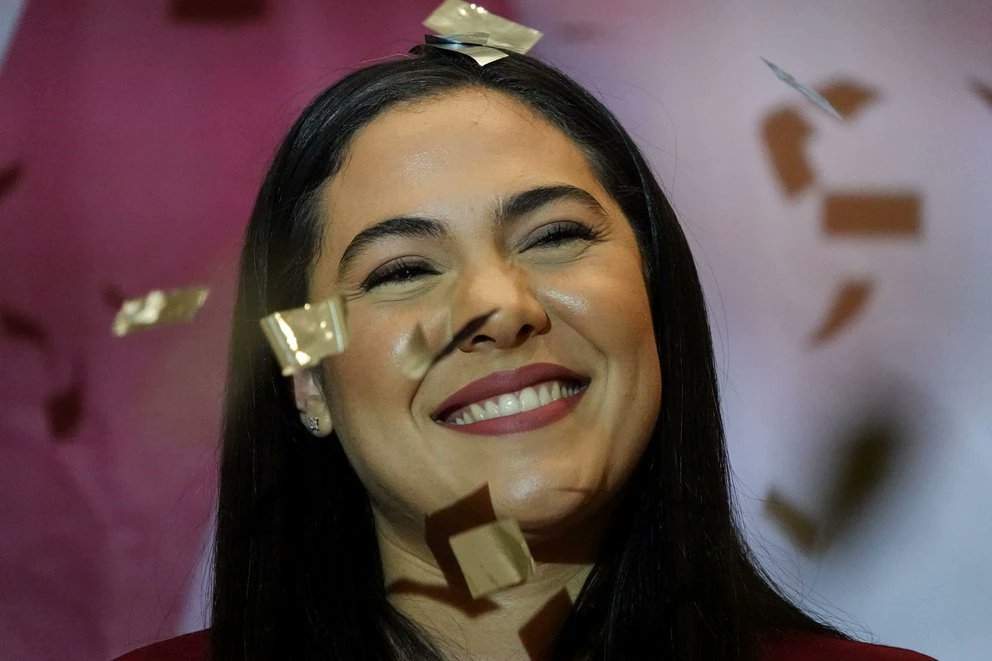 La candidata de Morena-Nueva Alianza, Indira Vizcaíno