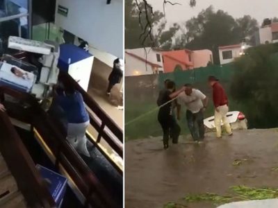 Tormenta golpea en Atizapán: Inundados Palacio municipal y hospital general