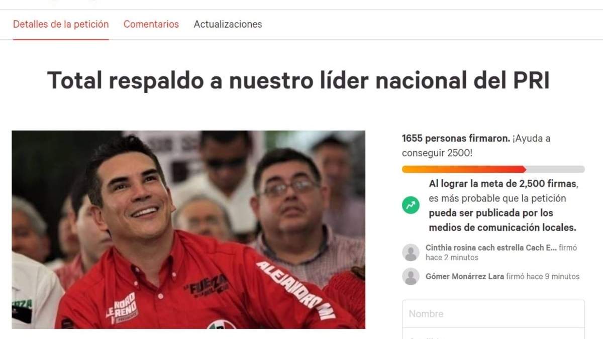 La campaña de apoyo a Alejandro Moreno.