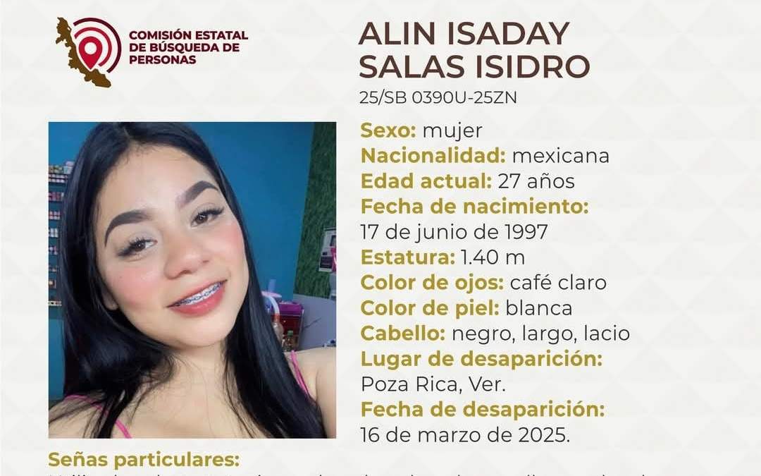 Privan de su libertad en Poza Rica a Alin Salas, hija de integrante del Colectivo María Herrera