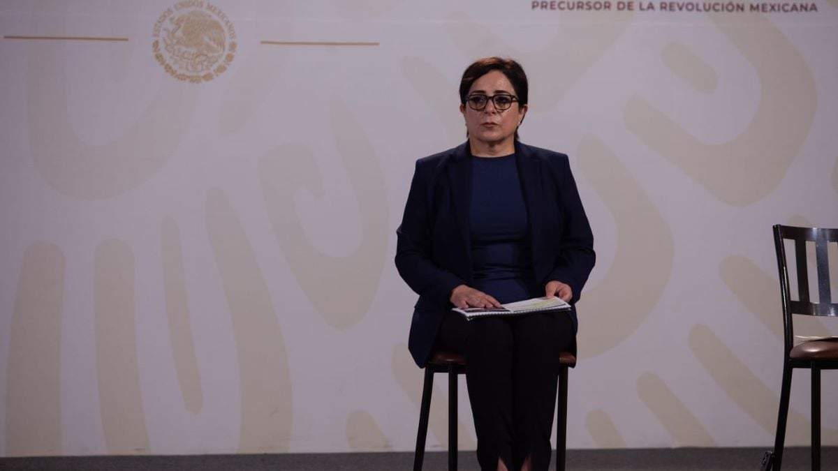 Laura Velázquez Alzúa, coordinadora Nacional de Protección Civil, en la conferencia del 19 de septiembre de 2022