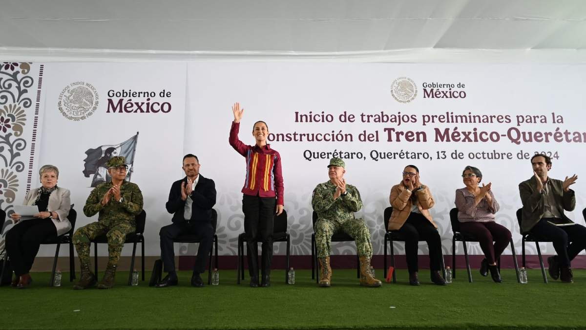 Sheinbaum en el arranque de trabajos preliminares del Tren México-Querétaro