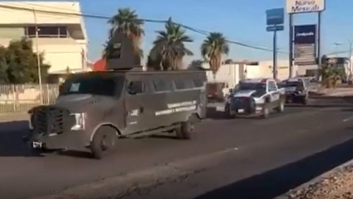 El camión blindado en el que trasladaron a El Omega