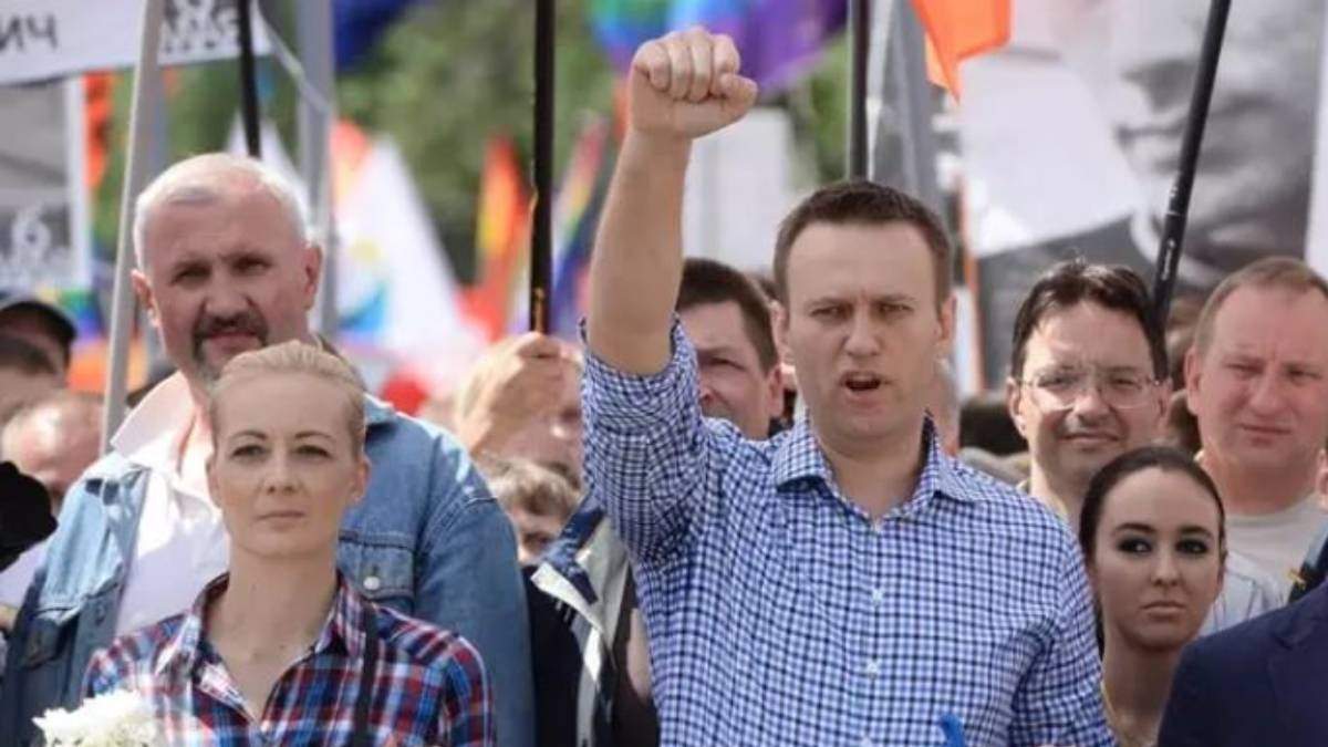 El opositor ruso Alexei Navalni durante una manifestación en Moscú