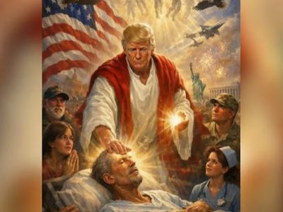 Trump eliminó la imagen que publicó en la red social Truth en la que aparece como Jesucristo