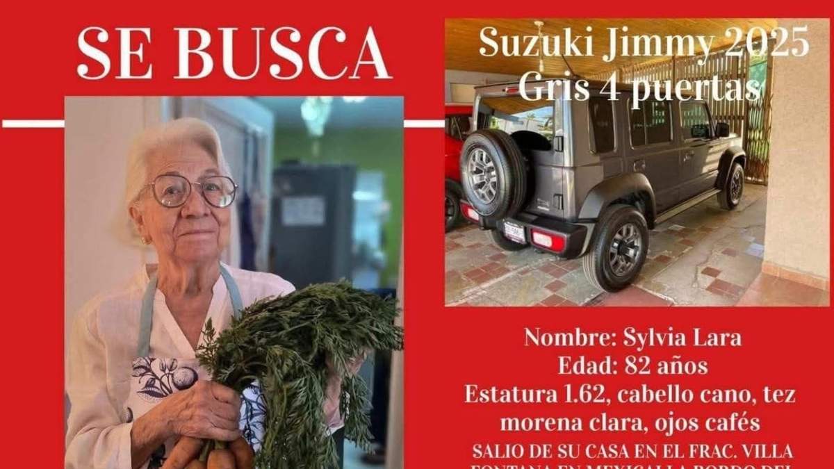 Sylvia Lara y el vehículo en el que salió de su domicilio