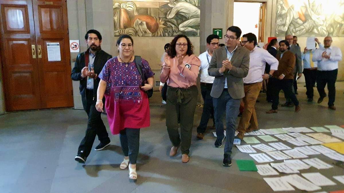 Personal asignado a Lenia Batres y Loretta Ortiz protestaron a favor de la reforma judicial en la SCJN