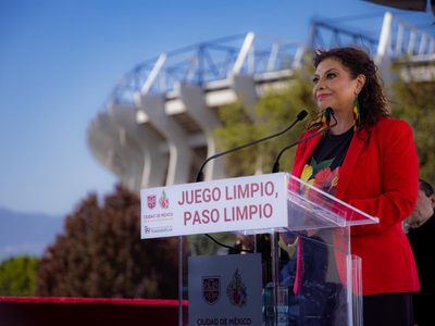 Brugada encabeza obras de rehabilitación en el Estadio Azteca por Mundial 2026