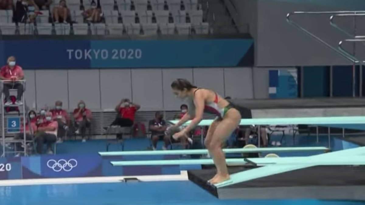 Arantxa Chávez falla en su clavado, la califican con cero y queda eliminada en último lugar