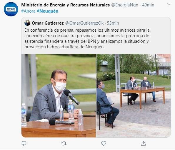 Tuit de Omar Gutiérrez. Fuente: (Twitter)