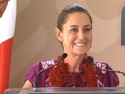 Sismo de magnitud 4.4 sorprende a Claudia Sheinbaum en pleno discurso (Video)