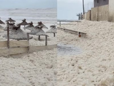 Espuma marina causada por ciclón extratropical cubre una costa de Argentina; parecía nieve | VIDEO