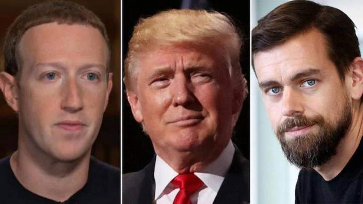 Mark Zuckerberg, Donald Trump y Jack Dorsey