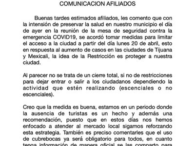 Ensenada 'limita” ingreso de no residentes por alza en casos de covid-19 en BC