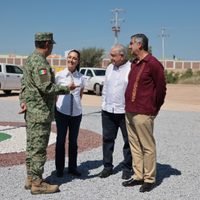AMLO y Sheinbaum visitan el Nuevo Centro de Aduanas de México ubicado en Nuevo Laredo, Tamaulipas