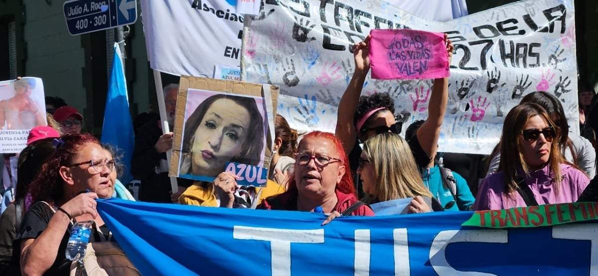 Fuerte reclamo por Justicia por el transfemicidio de Azul Semeñenko. Fuente (Javier Manzano Lamacchia)