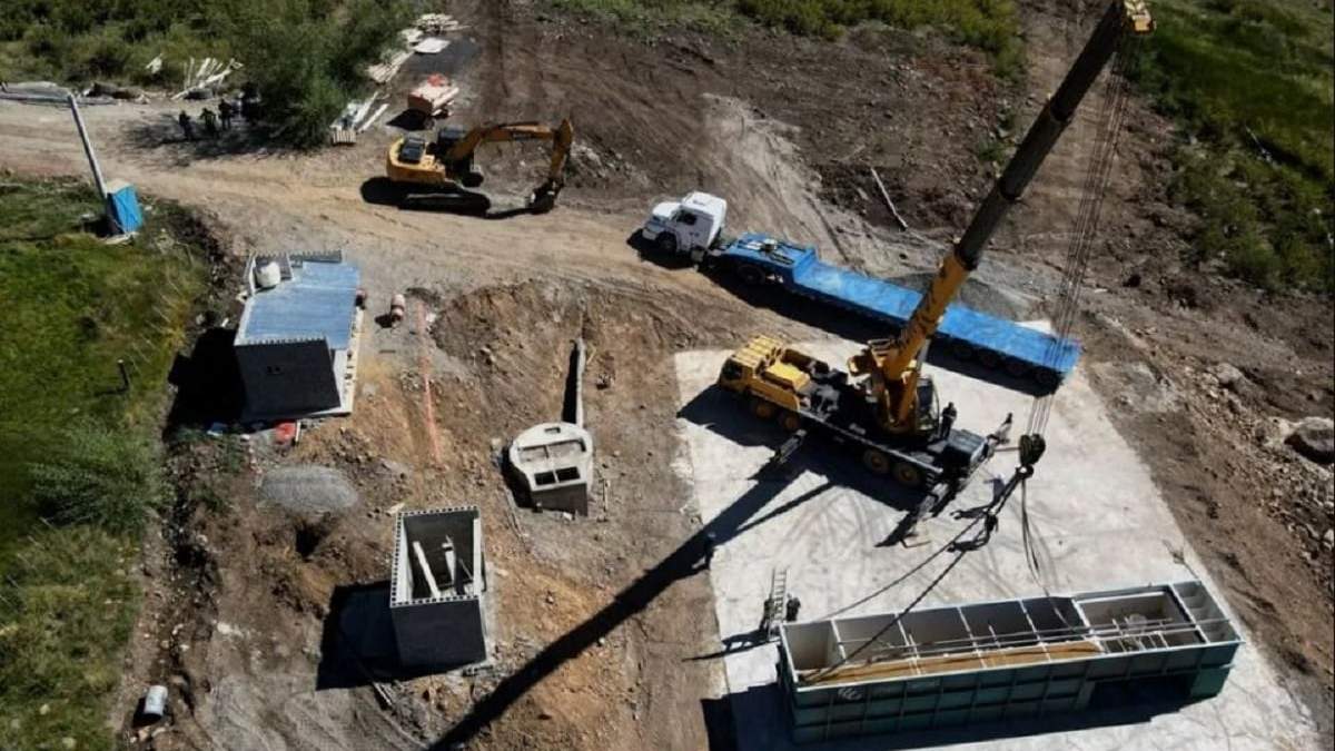 La planta cloacal de Huinganco presenta un avance del 60%. Fuente: (Gobierno de Neuquén)