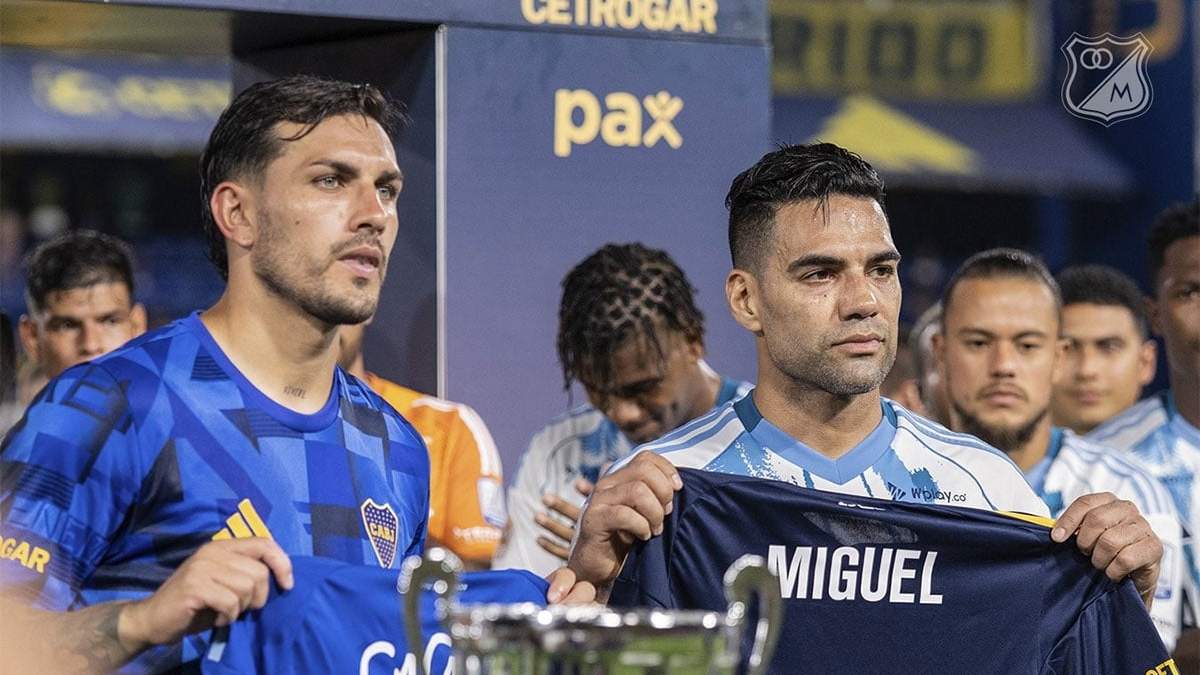 Leandro Paredes y Radamel Falcao García, silbado en la Bombonera. Boca y Millonarios se quedaron con una copa cada uno
