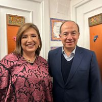 Reaparece Felipe Calderón en España muy entusiasmado al lado de Xóchitl Gálvez