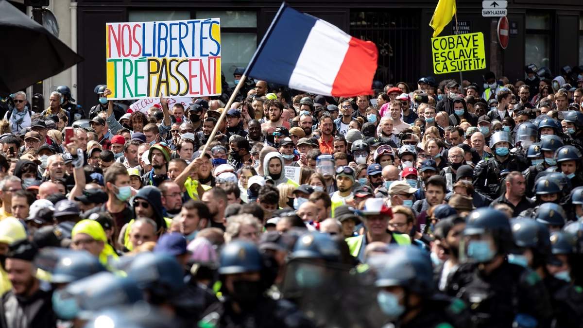 Las masivas protestas en Francia. Fuente: (Twitter)