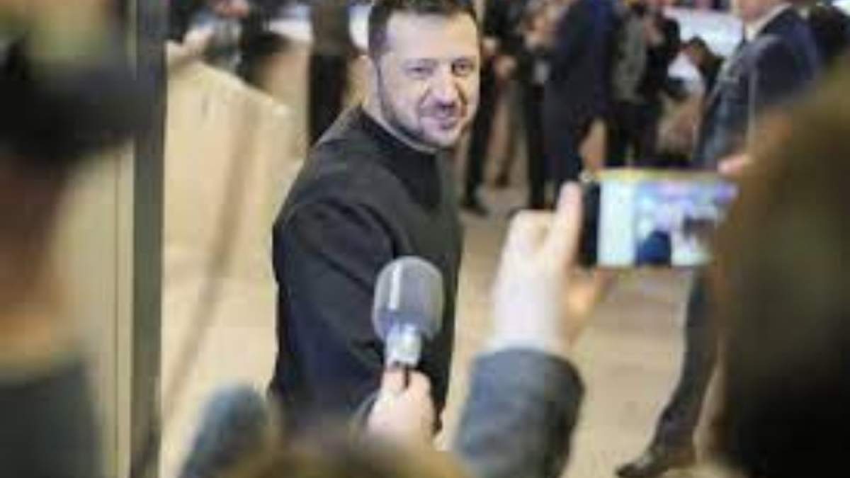 El presidente ucraniano Volodymyr Zelenskyy en el Foro Económico Mundial de Davos en Suiza, el 16 de enero de 2024