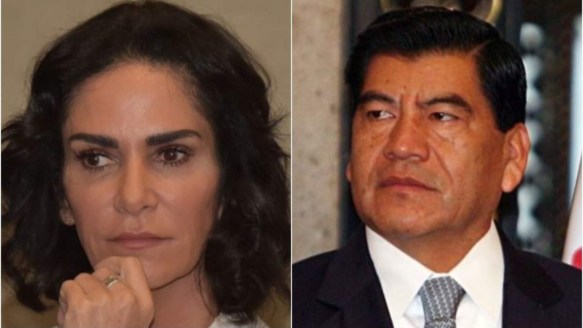 La periodista Lydia Cacho y el exgobernador de Puebla Mario Marín