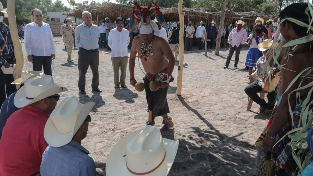 El presidente López Obrador en Vícam, Sonora