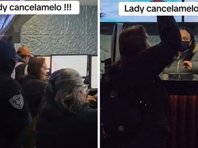 Mujer exige con insultos la cancelación de su boleto de viaje; la bautizan como “Lady Cancélamelo”
