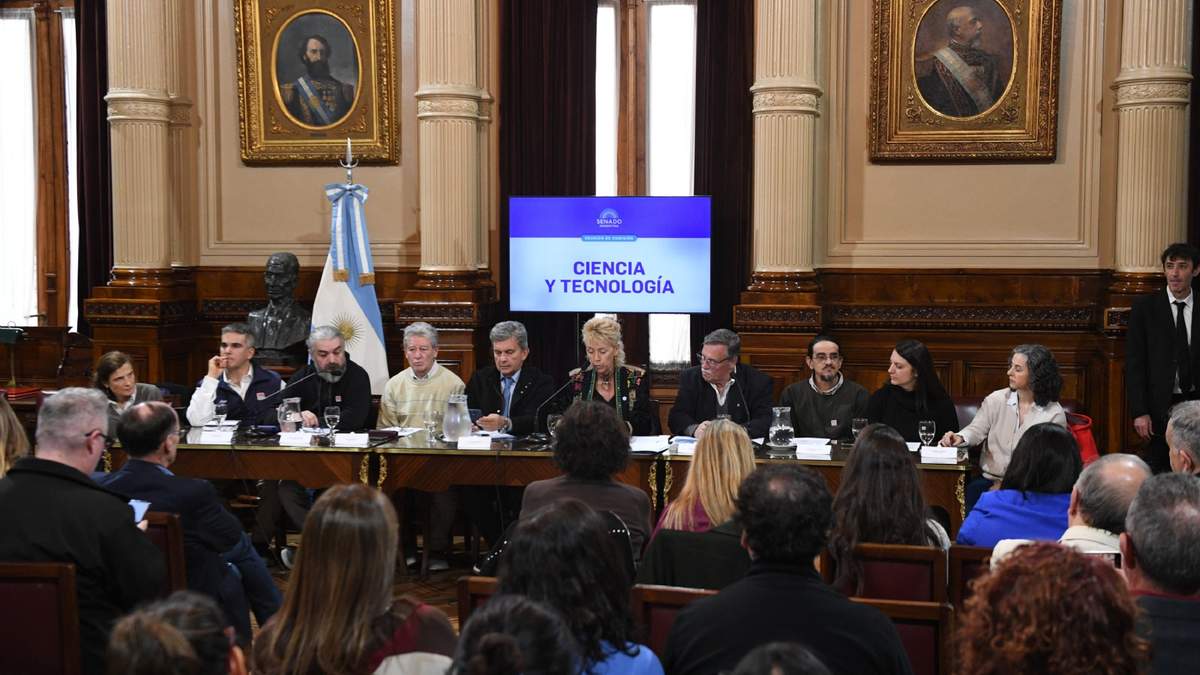 La Comisión de Ciencia y Tecnología del Senado con investigadores, científicos y trabajadores del INTI, INTA y Conicet.