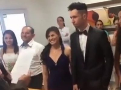 Novia responde "no" en broma y el juez cancela la boda (Video)