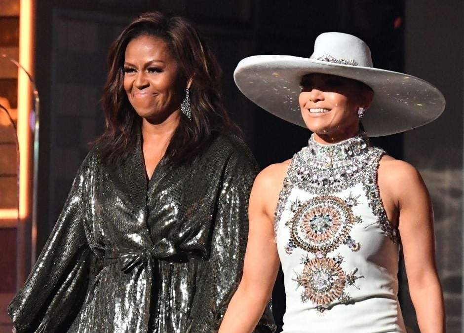 Michelle Obama y Jennifer López. Fuente: (Twitter)