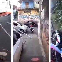 Policía graba desde su moto espectacular persecución; así fue como terminó (Video)