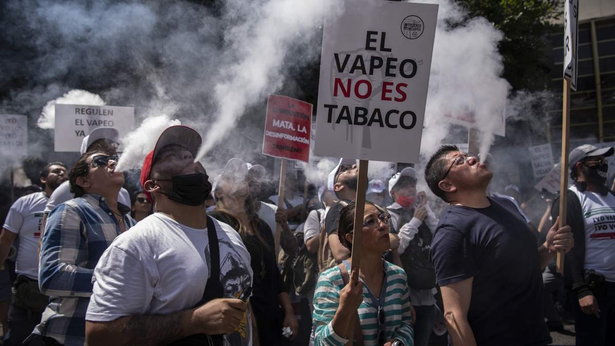 Protesta a favor de los vapeadores