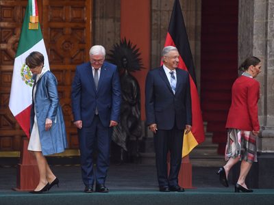AMLO recibe al presidente de Alemania Frank-Walter Steinmeier en Palacio Nacional